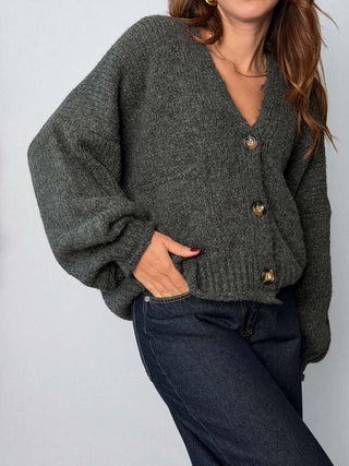 Cardigan 3 bottoni Antracite - HaveOne