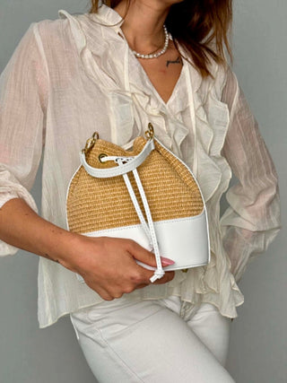Jenny rafia and leather bag