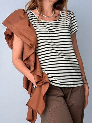 T-Shirt riga rouche - Susy Mix