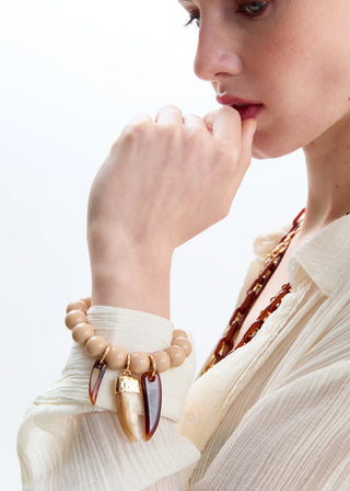 BRACCIALE SFERE E ELEMENTI CORNO