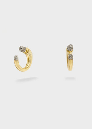 ORECCHINI PIN A CERCHIO CON ZIRCONI ORO