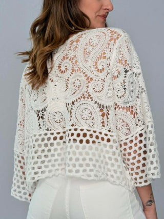 Crochet cardigan with laces - Susy Mix