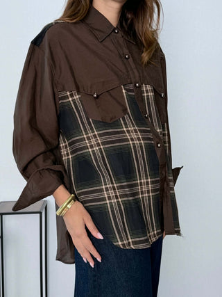 Camicia over Toronto Marrone