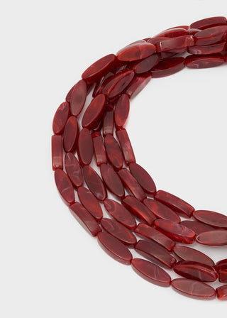 COLLANA AGATA MULTIFILO IN RESINA ROSSO