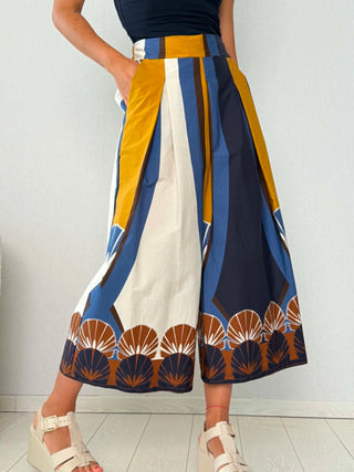 Pantalone Panama Giallo-Blu