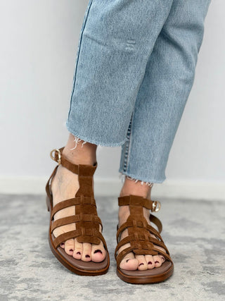 Sandalo camoscio cuoio - Frau