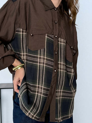 Camicia over Toronto Marrone