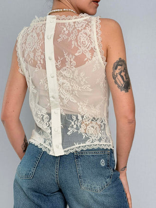 Canotta smanicata pizzo - Susy Mix