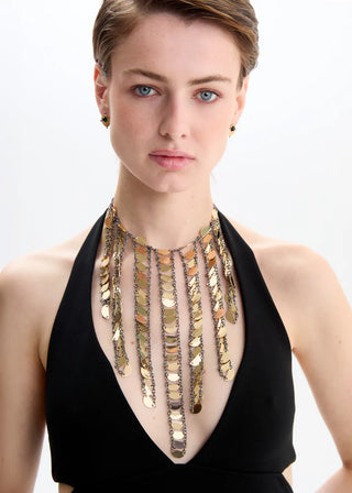 COLLANA ETNICA CON PENDENTI ORO