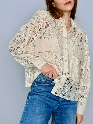 Embroidered shirt with pockets - Tensione In