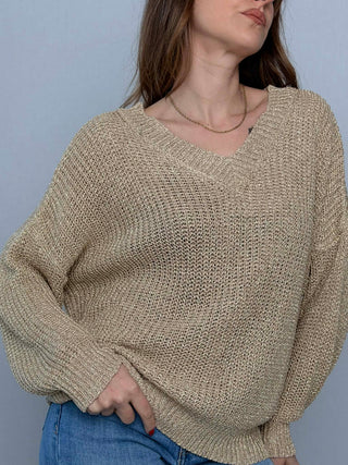 Maglia doppio V lurex Susy Mix