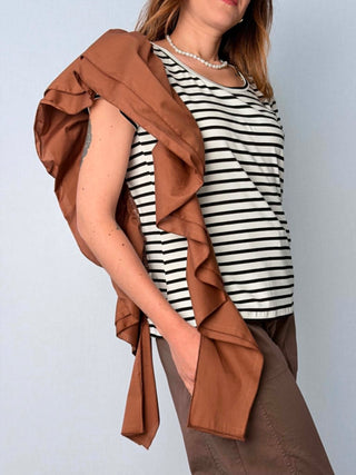 T-Shirt riga rouche - Susy Mix