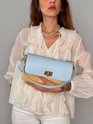 Janet raffia and leather bag