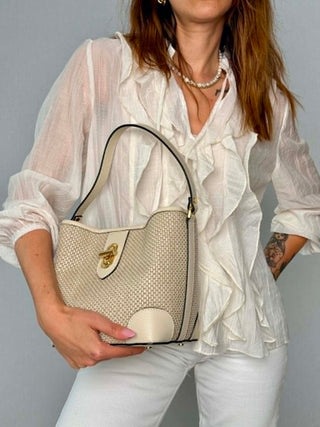 Jill raffia and leather bag
