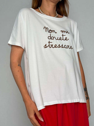 T-Shirt No Stress - Marrone