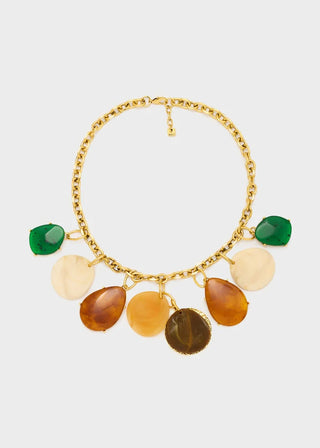 COLLANA PENDENTI IN RESINA MARRONE MIX