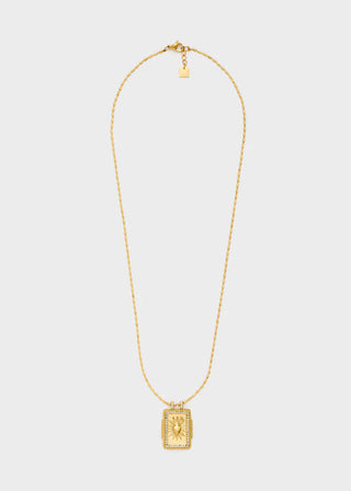 NECKLACE HEART AND STONES MEDALLION