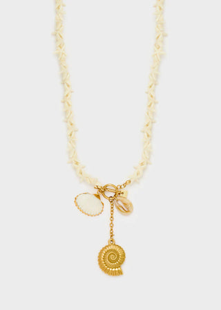 LONG RESIN AND SHELL NECKLACE