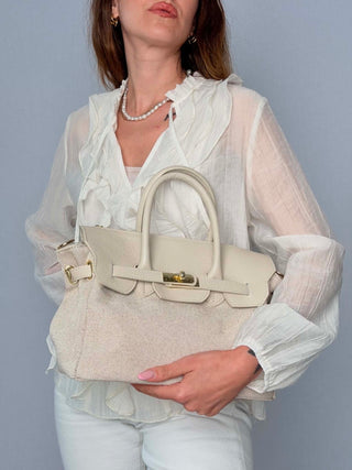 Paola canvas and leather bag