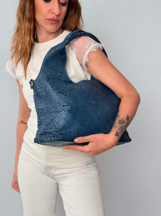 Borsa pelle laserata Iris