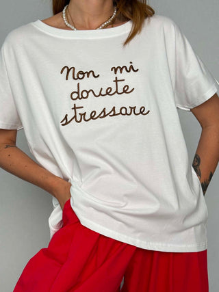 T-Shirt No Stress - Marrone