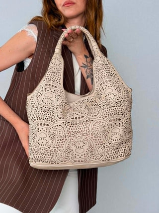 Borsa pelle laserata Iris
