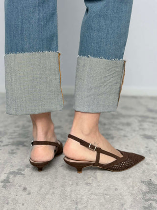 Slingback camoscio moro - Divine Follie