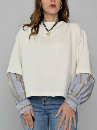 Felpa girocollo con collana Susy Mix