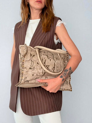 Borsa pelle laserata Primula