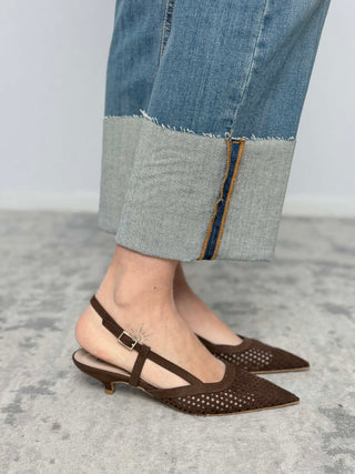 Slingback camoscio moro - Divine Follie