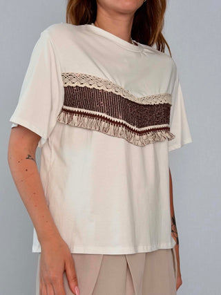 T-Shirt 56429 bianco moro