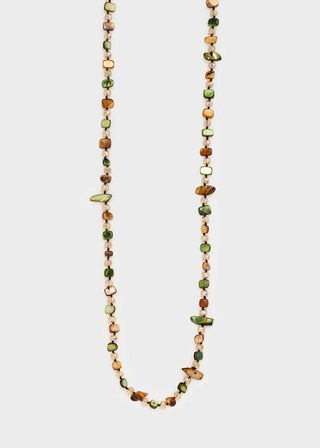 COLLANA LUNGA CON MIX PERLINE VERDE