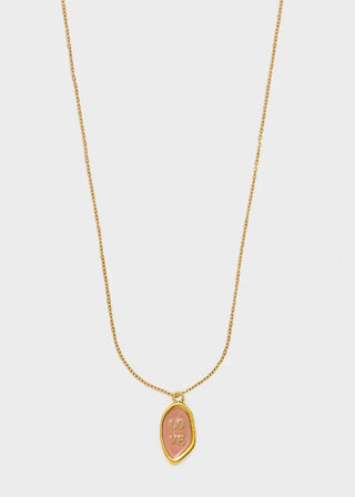 PENDENTE/COLLANA LOVE ACC. INOS. ROSA/ORO