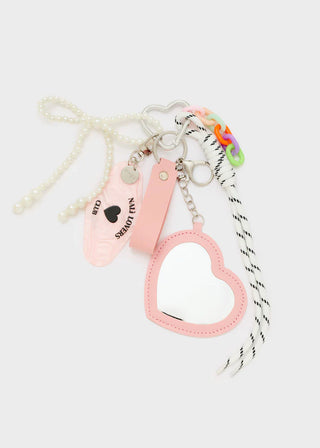 PORTACHIAVI CUORE+CHARMS ROSA