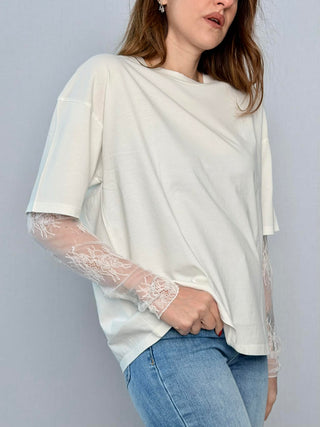 T-shirt manica pizzo Susy Mix