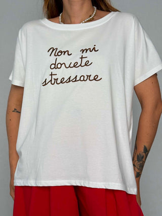 T-Shirt No Stress - Marrone