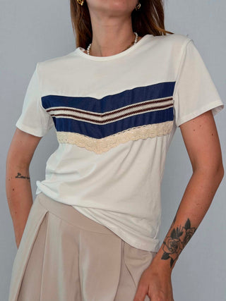 T-Shirt 56427 bianco blu