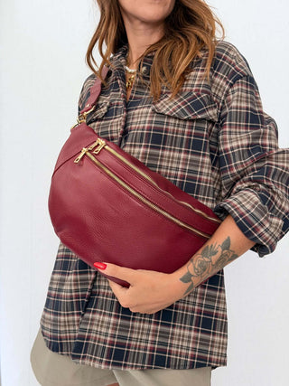 Marsupio grande Nappa Bordeaux