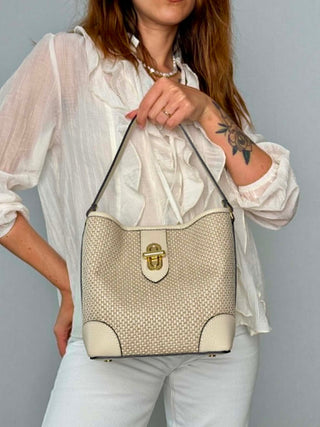 Jill raffia and leather bag