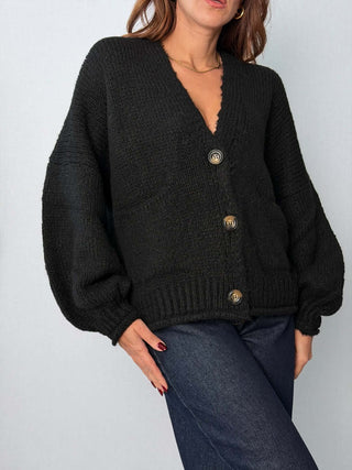 Cardigan 3 bottoni Nero - HaveOne
