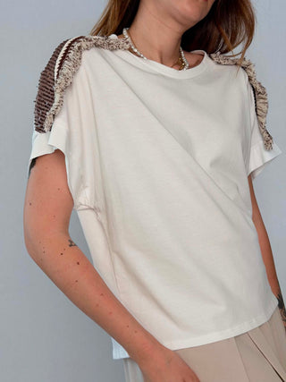 T-Shirt 56430 bianco moro