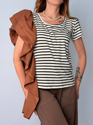 T-Shirt riga rouche - Susy Mix