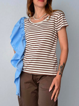 T-Shirt riga rouche - Susy Mix