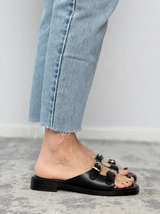 Black Nappa Slipper - Frau
