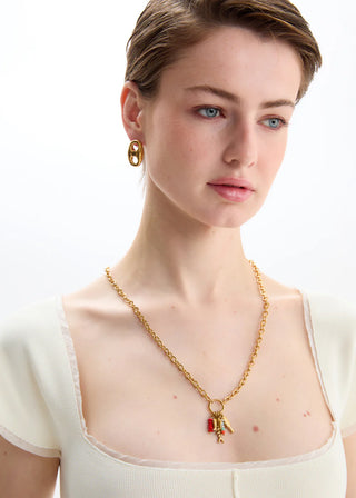 CHAIN NECKLACE LITTLE FISH STAINLESS STEEL GOLD