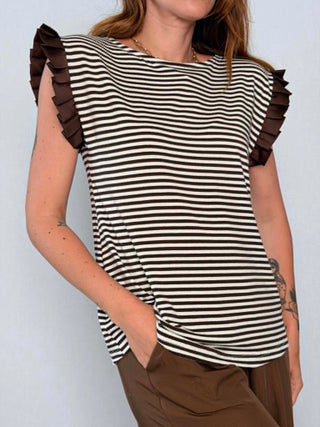 T-Shirt righe 21803B Moro