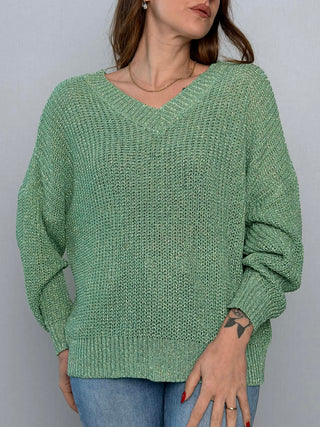 Maglia doppio V lurex Susy Mix