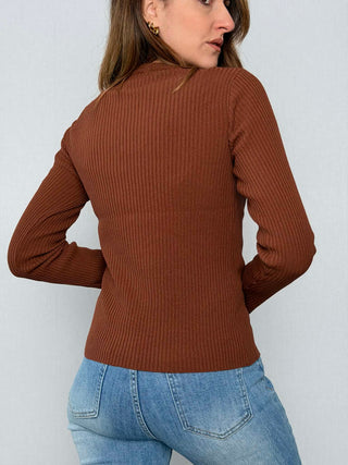 Crew neck Henley top - Kontatto