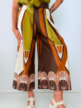 Pantalone Panama Bianco-Verde