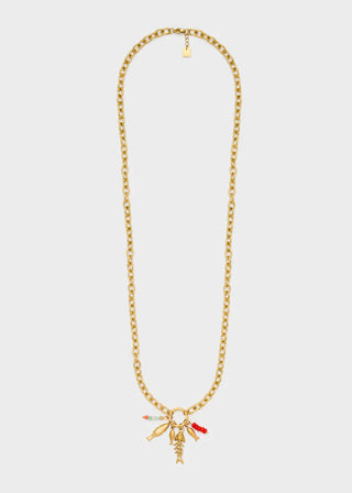 CHAIN NECKLACE LITTLE FISH STAINLESS STEEL GOLD